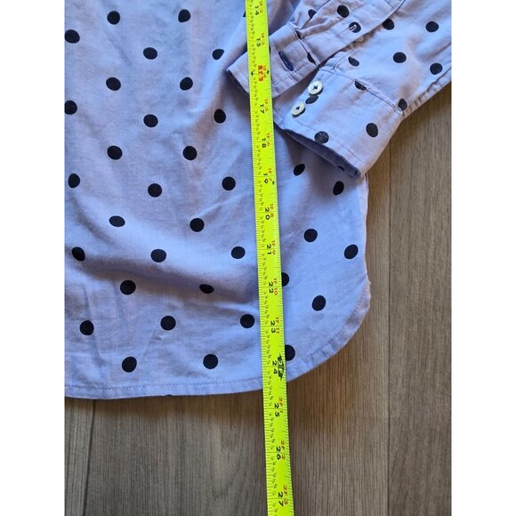 Talbots Womens Blue Polka Dot Button-Up Shirt M 100% Cotton - Picture 7 of 8
